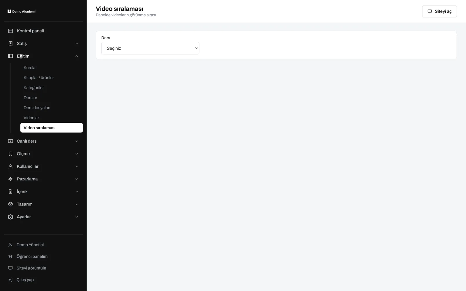 Sıralama — uzem.app ekranı