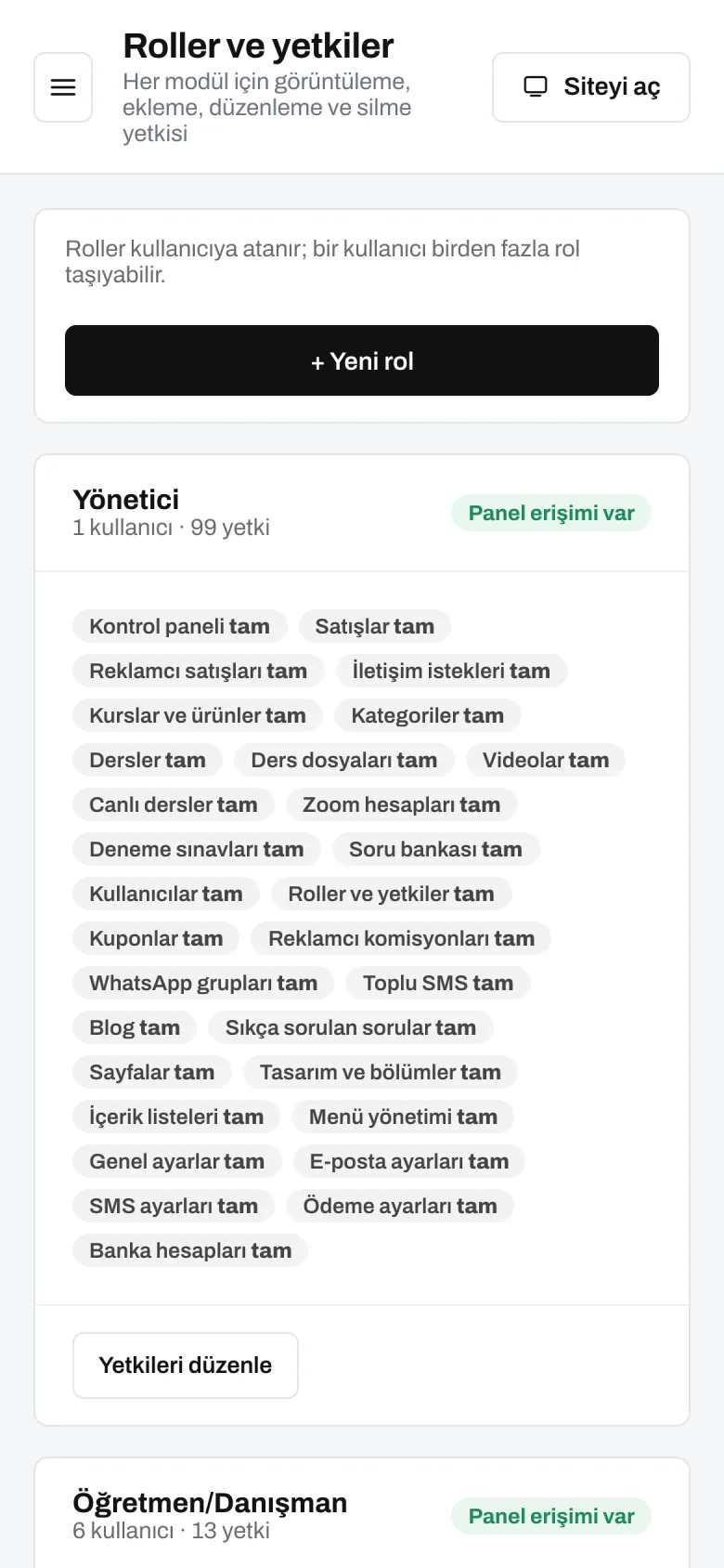 Roller — telefon görünümü