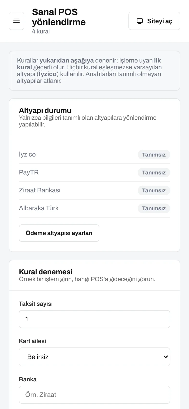 POS yönlendirme — telefon görünümü