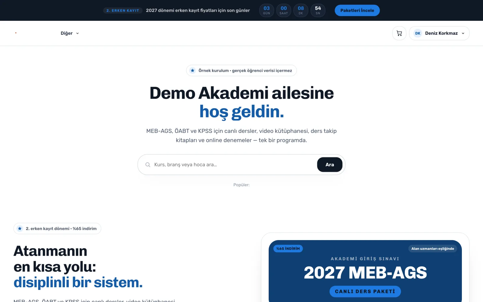 Ana sayfa — uzem.app ekranı