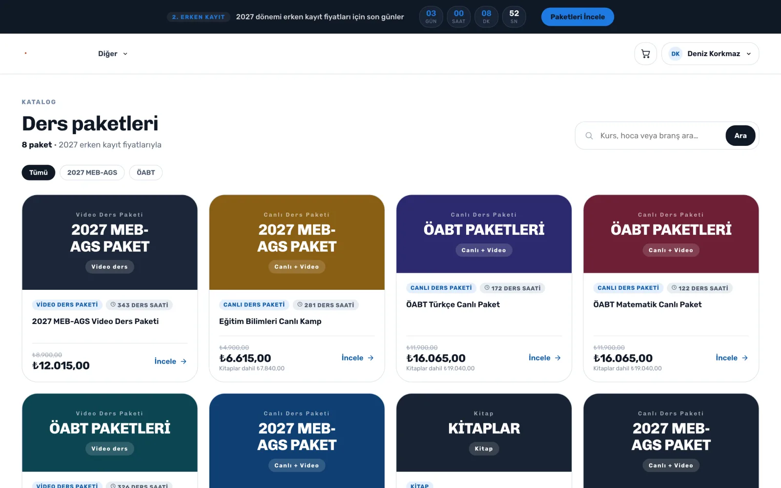 Katalog — uzem.app ekranı
