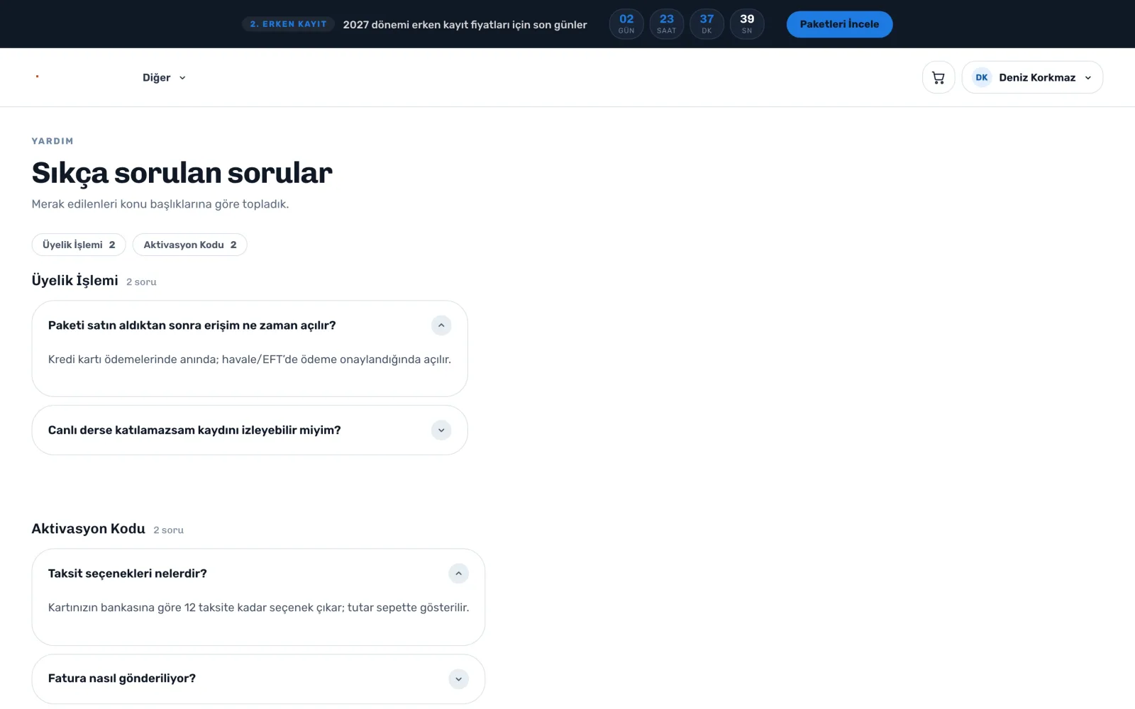 Sık sorulanlar — uzem.app ekranı