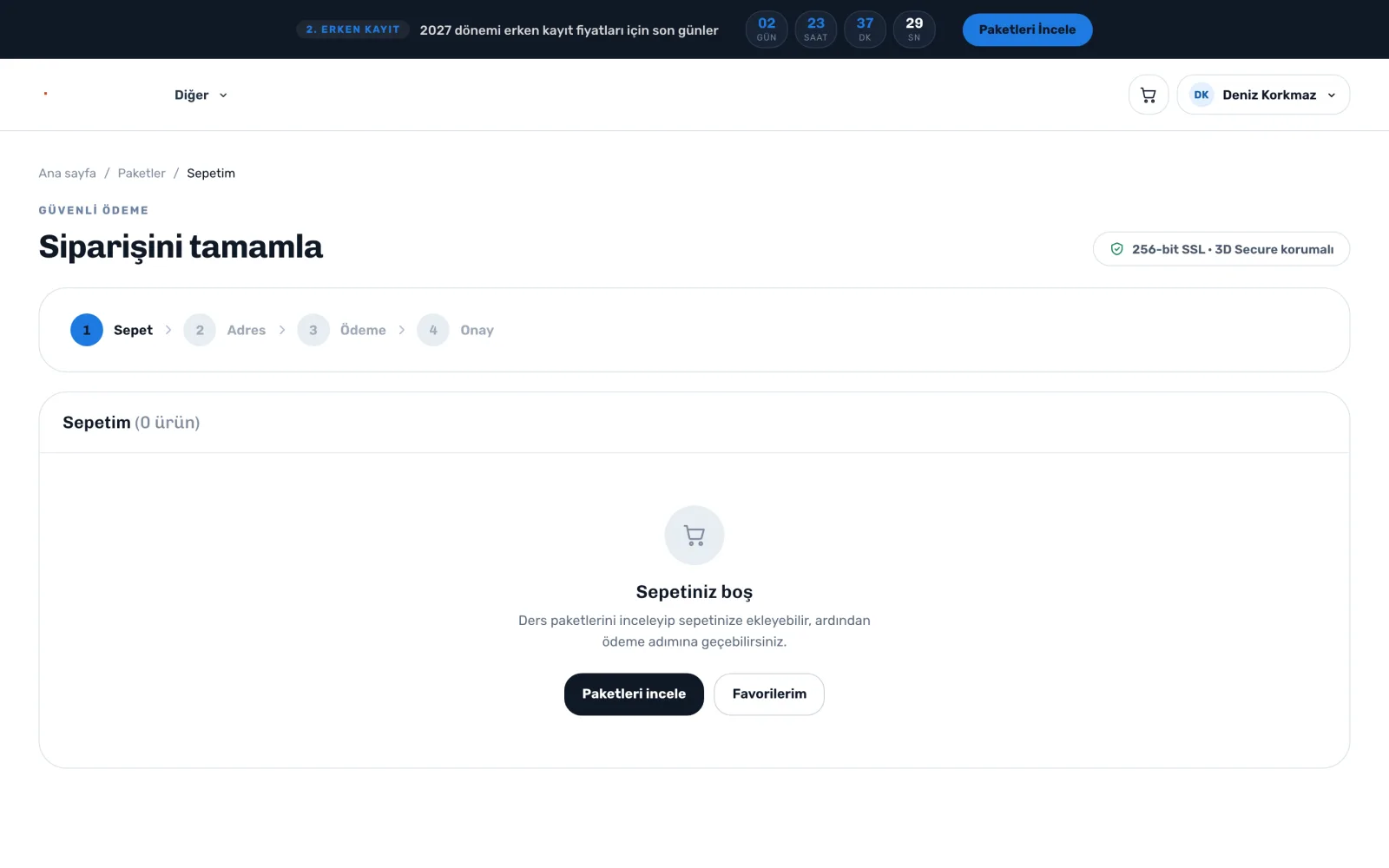 Adres adımı — uzem.app ekranı